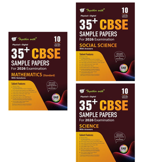Together with CBSE EAD (Physical + Digital) 35+ Sample Paper Mathematics Standard, Science & Social Science for Class 10 - Set of 3 Books - Latest for 2026 Examination - Paperback