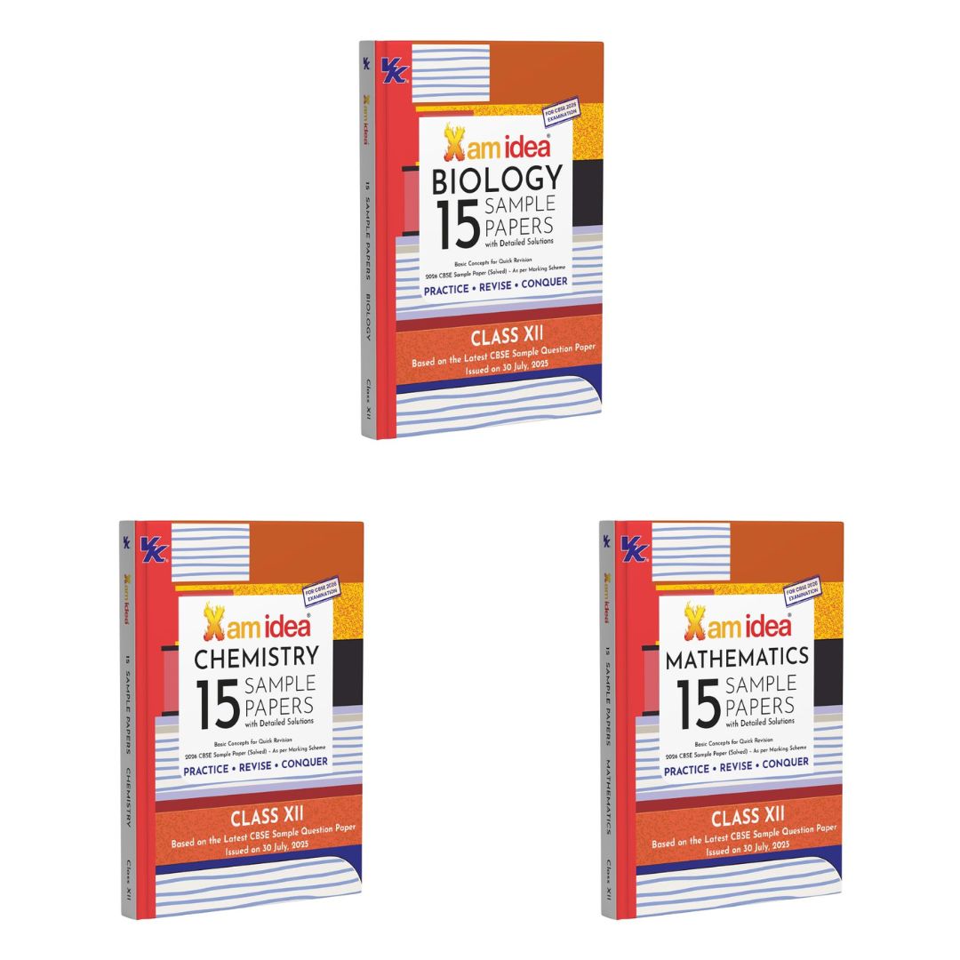 Xam Idea CBSE 15 Sample Paper Biology, Chemistry and Mathematics for Class 12 - Set of 3 Books - Latest for 2026 Examination