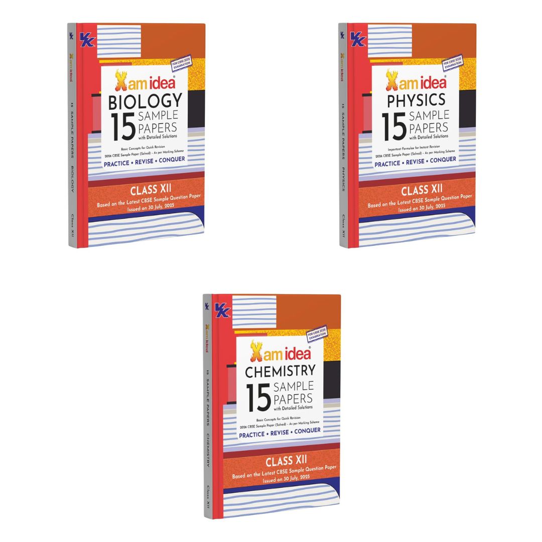 Xam Idea CBSE 15 Sample Paper Biology, Chemistry & Physics for Class 12 - Set of 3 Books - Latest for 2026 Examination
