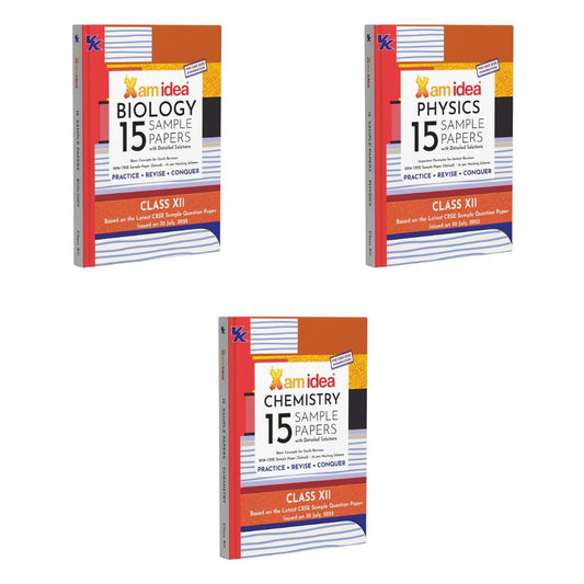 Xam Idea CBSE 15 Sample Paper Biology, Chemistry & Physics for Class 12 - Set of 3 Books - Latest for 2026 Examination