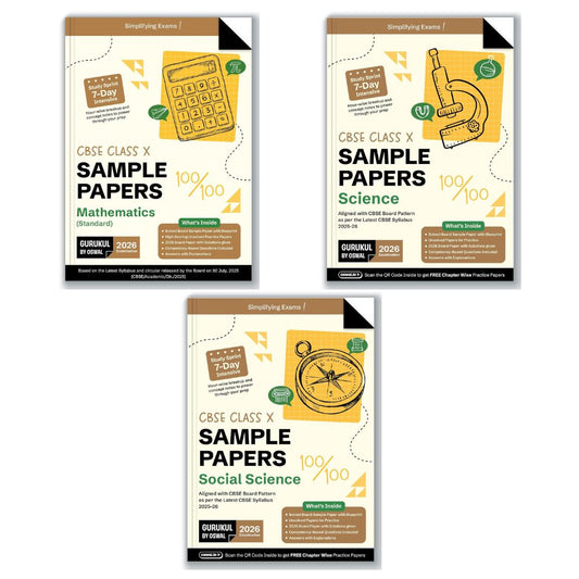 Oswal Gurukul CBSE Sample Question Papers Mathematics (Standard), Science & Social Science for Class 10 - Set of 3 Books - Latest for 2026 Examination - Paperback