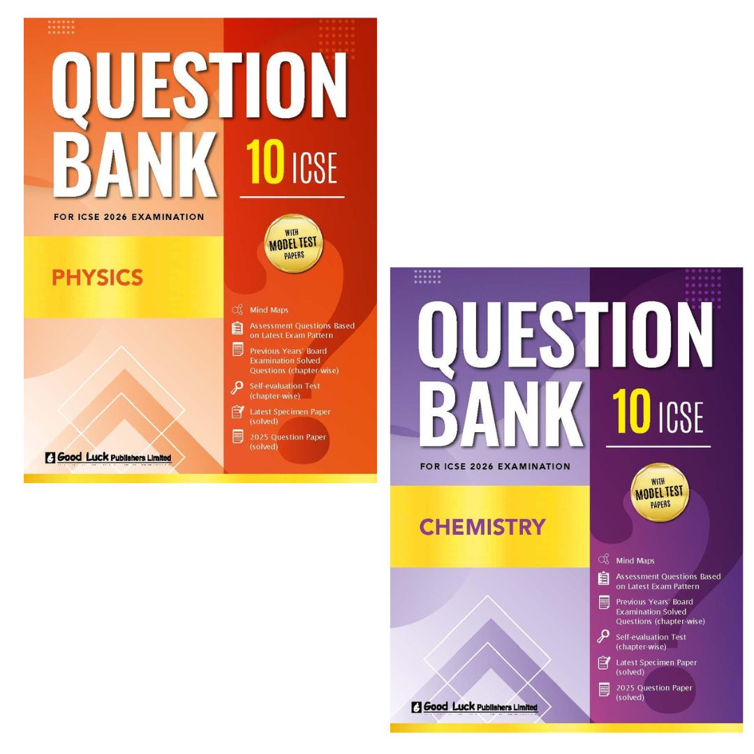 Good Luck ICSE Question Bank  Physics & Chemistry (Set of 2 Books) Class 10 for Examination 2026 (Paperback)