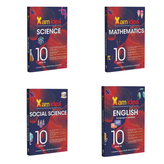 Xam Idea Science, Social Science, Mathematics & English Class 10 - For 2025-26 Examinations - Combo of 4 Books - Paperback