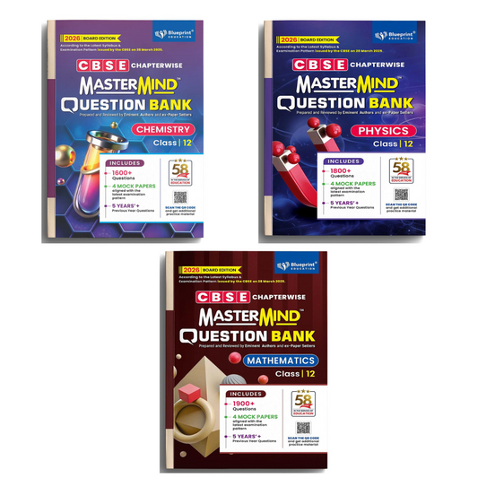 Blueprint Mastermind Question Bank Class 12 Physics, Chemistry and Mathematics. Set of 3 Books for 2025-26 Examination - Paperback