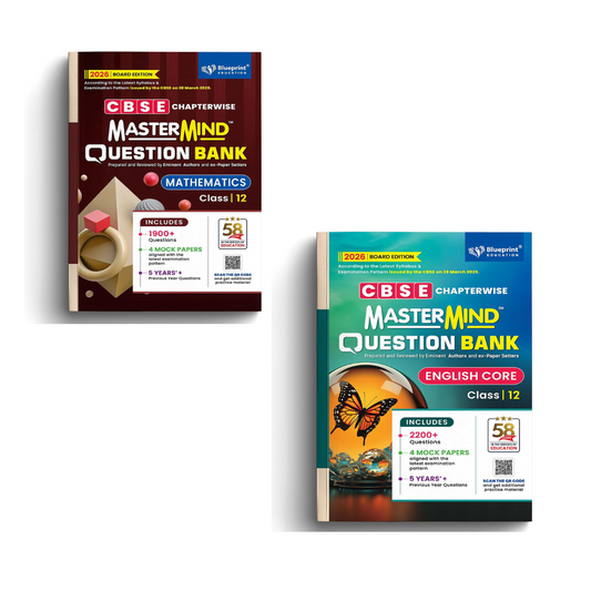 Blueprint Mastermind Question Bank Class 12 English and Math's. Set of 2 Books for 2025-26 Examination - Paperback