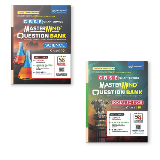 Blueprint Mastermind Question Bank Class 10 Science & Social Science.  Set of 2 Books for 2025-26 Examination - Paperback