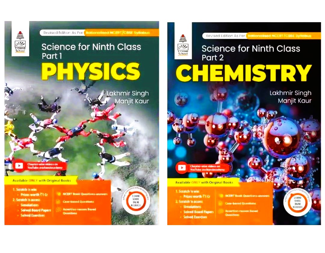 SChand Lakhmir Singh Manjit Kaur Class 9 Chemistry and Physics - Latest 2025-26 Session - Set of 2 Books