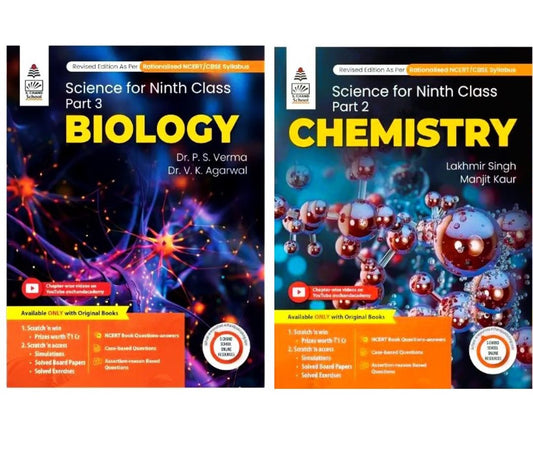 SChand Lakhmir Singh Manjit Kaur Class 9 Chemistry and Biology Combo of 2 Books - Latest 2025-26 Session