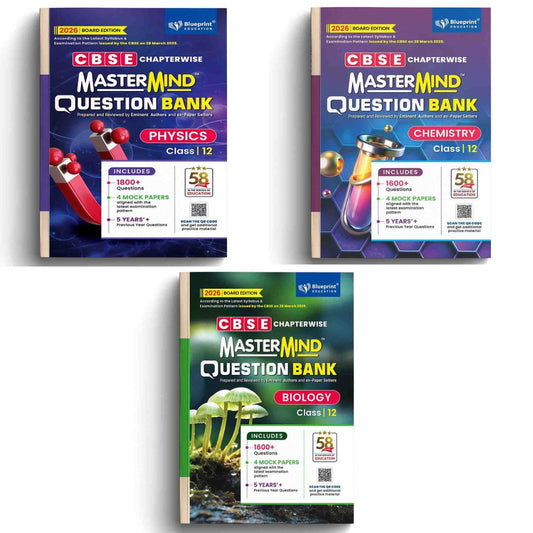 Blueprint Mastermind Question Bank Class 12 Physics, Chemistry and Biology. Set of 3 Books for 2025-26 Examination - Paperback