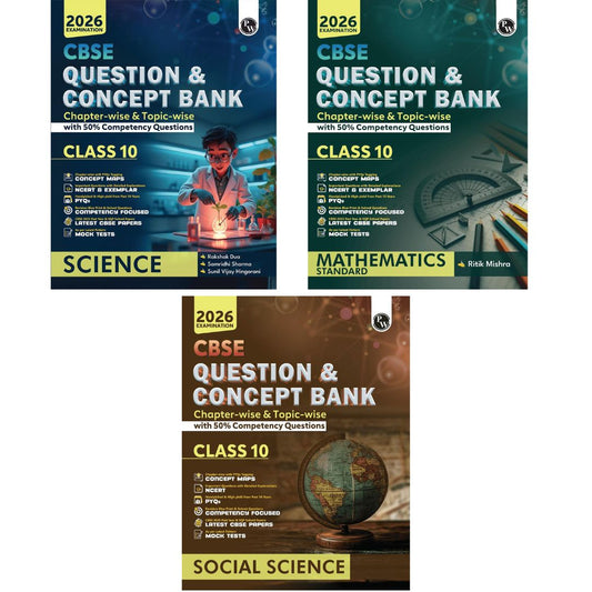 Physics Wallah (PW) CBSE Question Bank Mathematics, Science & Social Science For Class 10 (Set of 3 Books) - Latest For 2026 Examination
