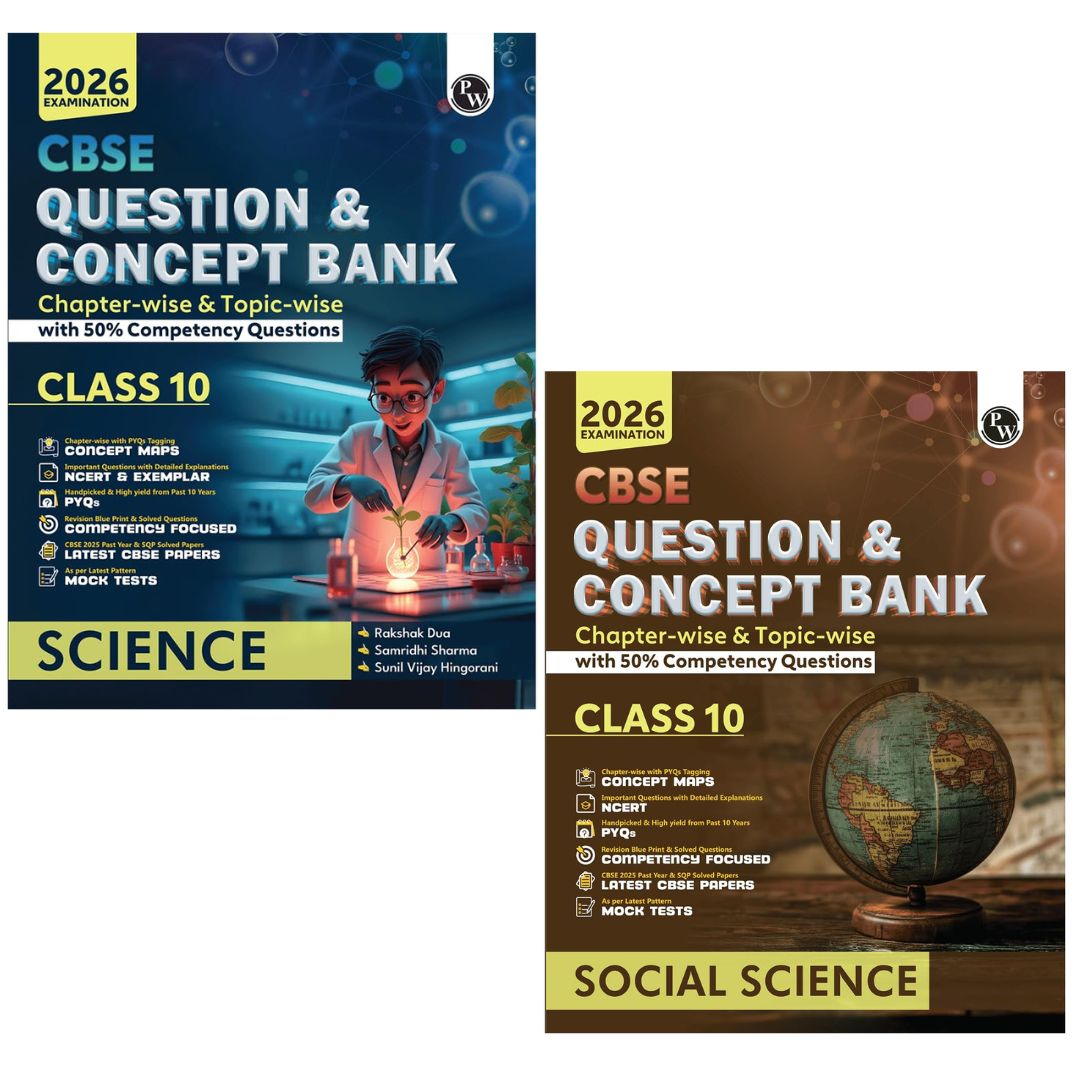 Physics Wallah (PW) CBSE Question Bank Science & Social Science For Class 10 (Set of 2 Books) - Latest For 2026 Examination