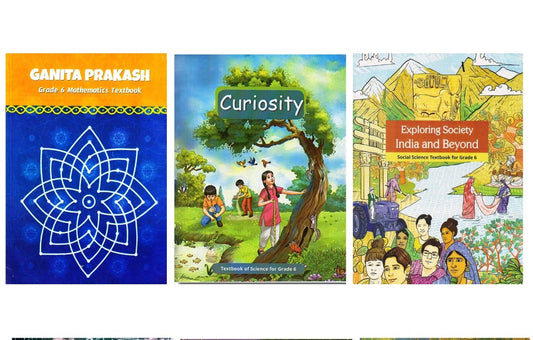 NCERT Ganita Prakash (Mathematics), Curiosity (Science) & Exploring Society (Social) Textbook for Class 6 - Set of 3 Books - Latest Edition
