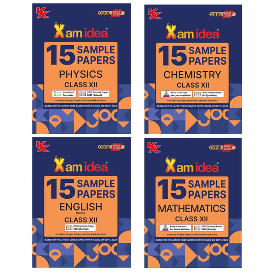 Xam Idea CBSE 15 Sample Paper English Core, Mathematics, Chemistry & Physics Class 12 - Set of 4 Books - Latest for 2025 Examination (EXCLUSIVE DISCOUNT!)