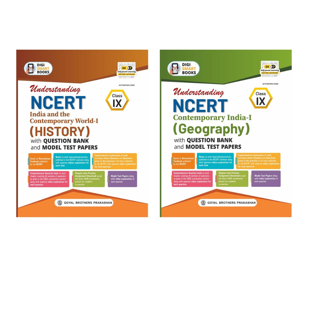Goyal Understanding NCERT Geography and History with Question Bank and Model Test Paper Class 9 - Set of 2 Books - Latest for 2026 Examinations - Paperback Edition