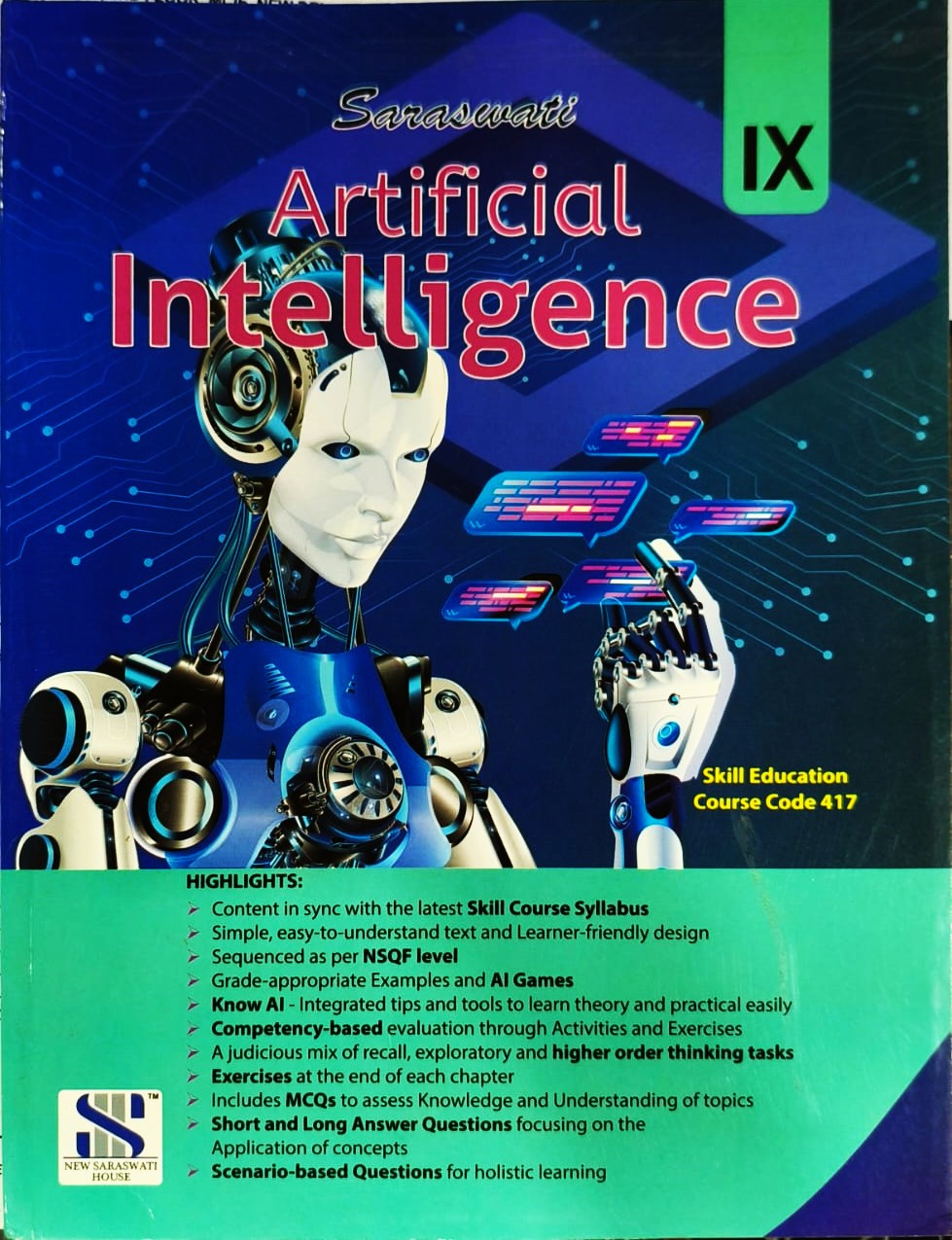 Saraswati Artificial Intelligence for Class 9 (Skill Education - Code 417) - Latest for 2025-26 Examination. Paperback