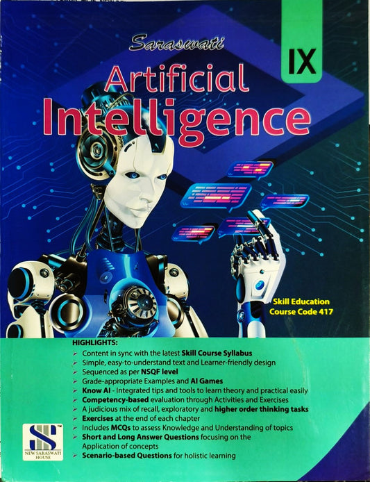 Saraswati Artificial Intelligence for Class 9 (Skill Education - Code 417) - Latest for 2025-26 Examination. Paperback