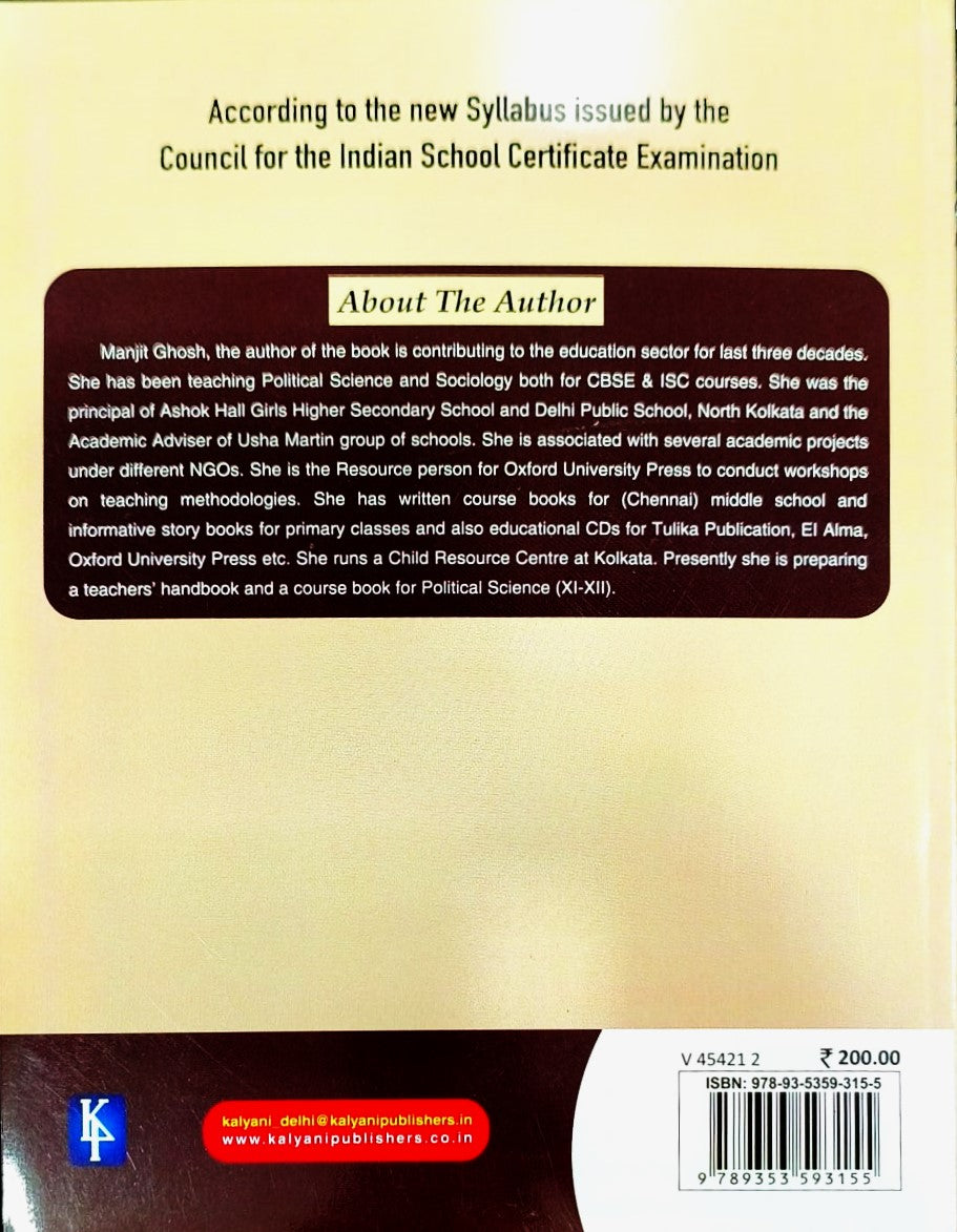 Kalyani ISC Sociology By Manjir Ghosh for Class 11 - Latest for 2026 Session (Paperback)