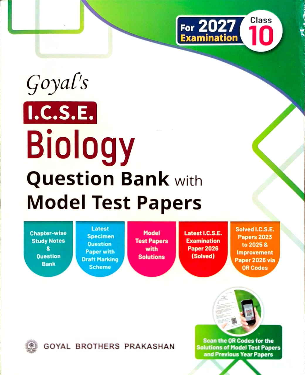 Goyal ICSE Question Bank Physics, Chemistry, Mathematics and Biology Question Bank with Model Test Papers Class 10 for 2027 Examinations - Combo of 4 Books -  Paperback Edition