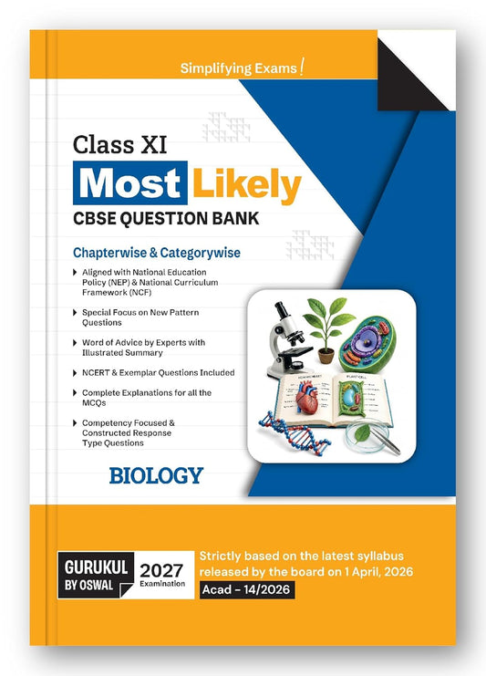 Oswal Gurukul Biology Most Likely CBSE Question Bank Class 11 for 2027 Examination. Paperback