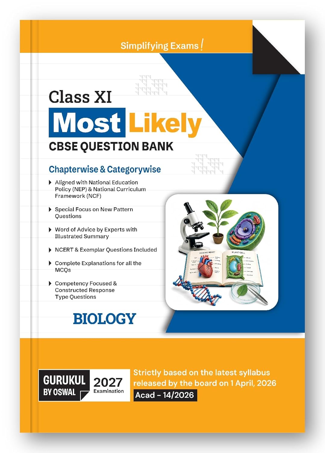 Oswal Gurukul Biology Most Likely CBSE Question Bank Class 11 for 2027 Examination. Paperback