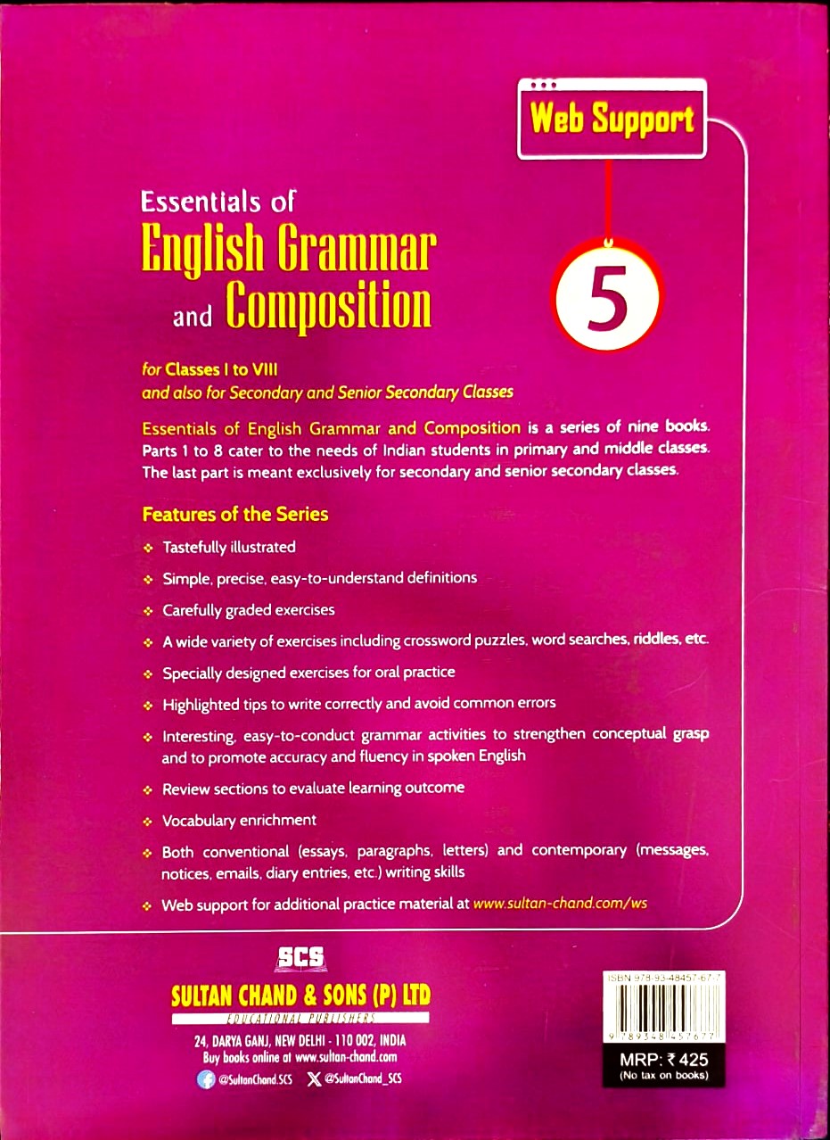 Sultan Chand - Essentials of English Grammar and Composition for Class 5 by Rajendra Pal I H.C. Katyal I Snigdha Budhiraja - Latest for 2026-27 Edition