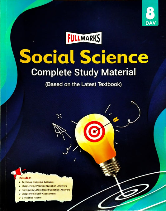 Full Marks DAV Social Science Complete Study Material for Class 8 - Based on the Latest Textbook _ New Edition for 2027 Examination