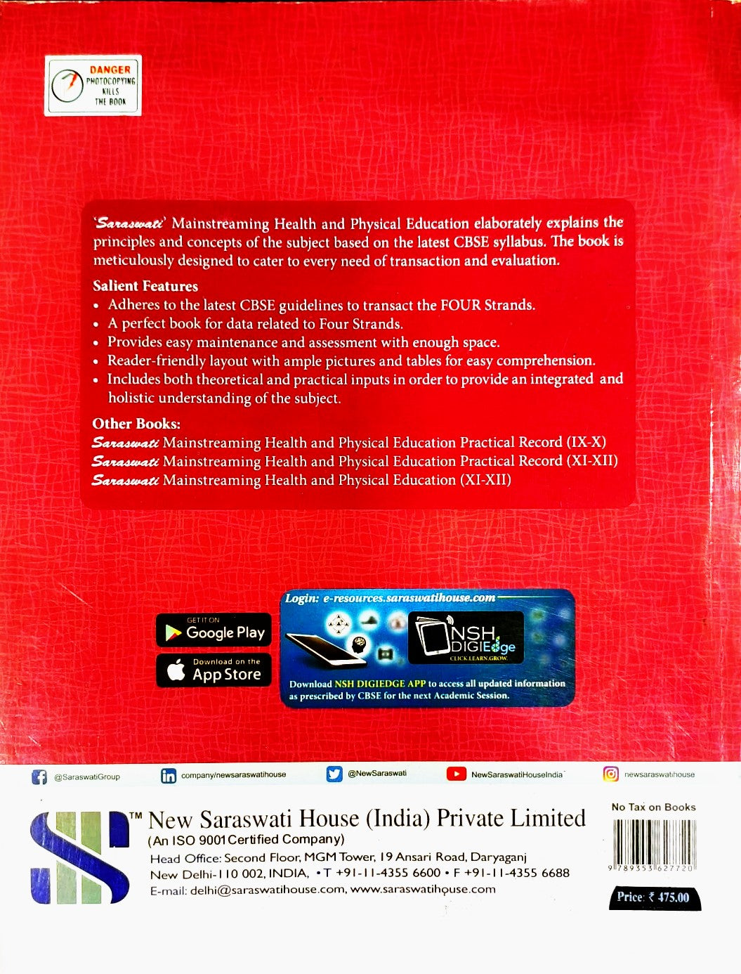 New Saraswati CBSE Health & Physical Education Practical Record for Class 9 & 10 - Latest for 2026 Examination - Paperback