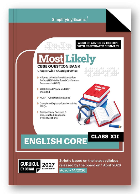 Oswal Gurukul English Core Most Likely CBSE Question Bank Class 12 for 2027 Examination. Paperback