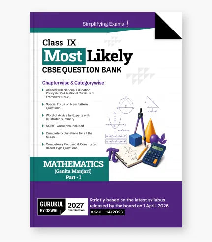 Oswal Gurukul Most Likely CBSE Question Bank Mathematics (Ganita Manjari Part 1) for Class 9 - Latest for 2027 Examination. Paperback