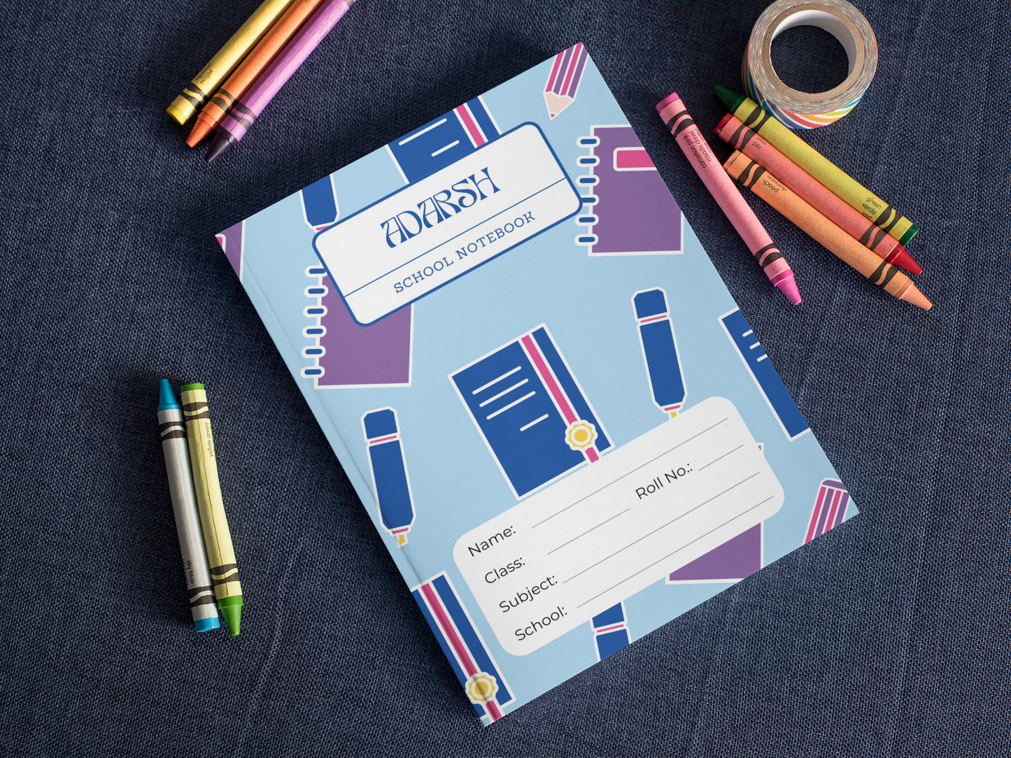 Adarsh's Single Line Notebook for School | 96 Pages | 25 x 19 cm | 65 GSM Paper | Eco-Friendly | Made in India  - (Pack of 2)