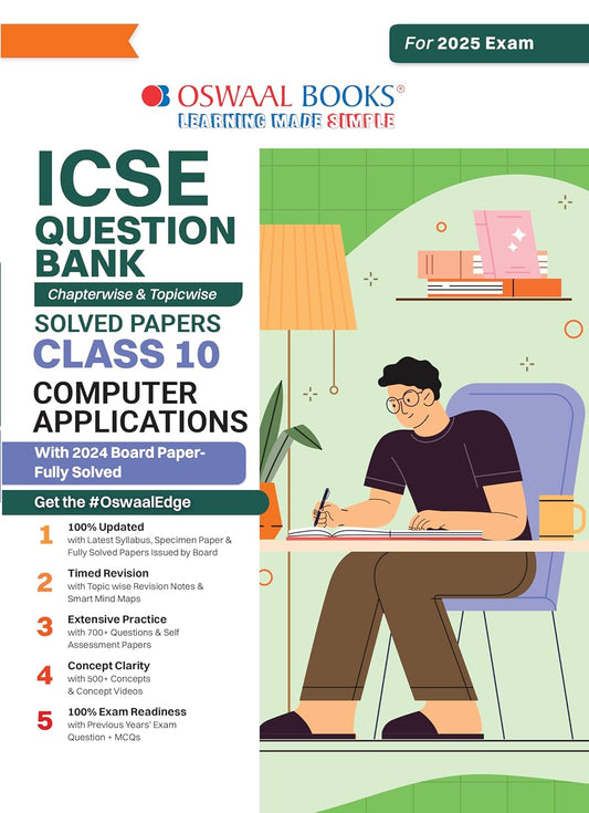 Oswaal ICSE Computer Application Question Bank Class 10 Chapterwise & Topicwise For 2025 Exam (Paperback)