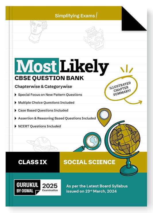 Oswal Gurukul Social Science Most Likely CBSE Question Bank Class 9 for 2025. Paperback