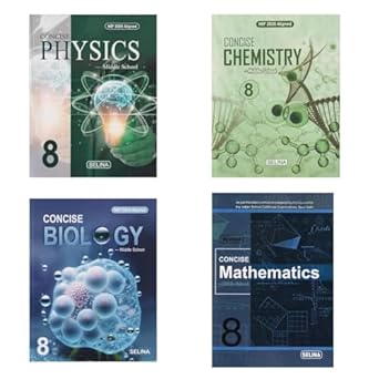 Selina Class 8 Physics, Chemistry, Biology & Math Combo of 4 Books - Latest For 2024-25 Session