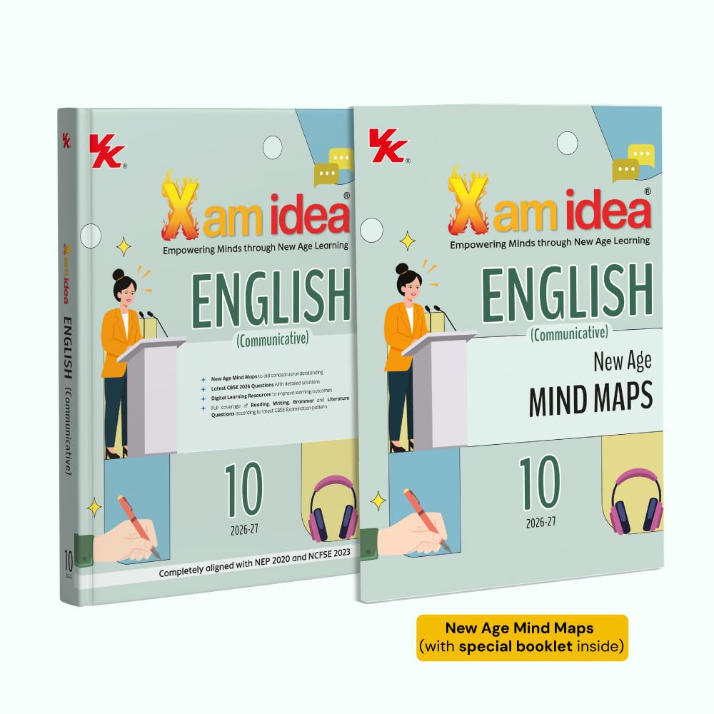 Xam Idea English Communicative Class 10_  With New Age Mind Maps | Latest CBSE 2026 Questions with Detailed Solutions | Digital Learning Resources  - Latest for 2026-27 Examination