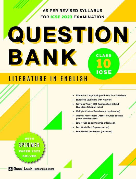 good luck icse english literature question bank