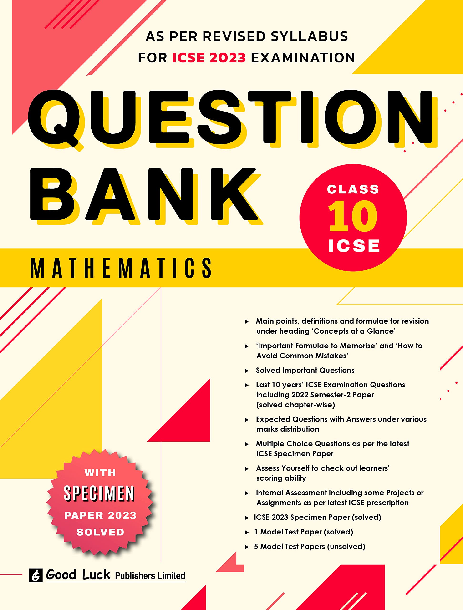 good luck icse mathematics question bank